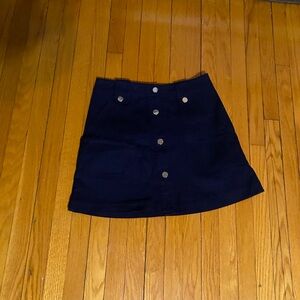 Navy Blue Button-Up Skirt